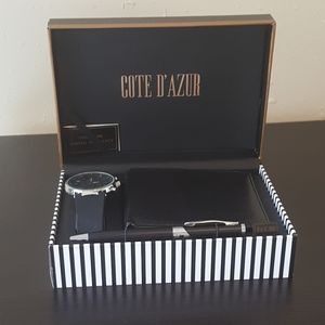 COTE D'AZUR Men's Watch, Wallet and Pen Gift set.
